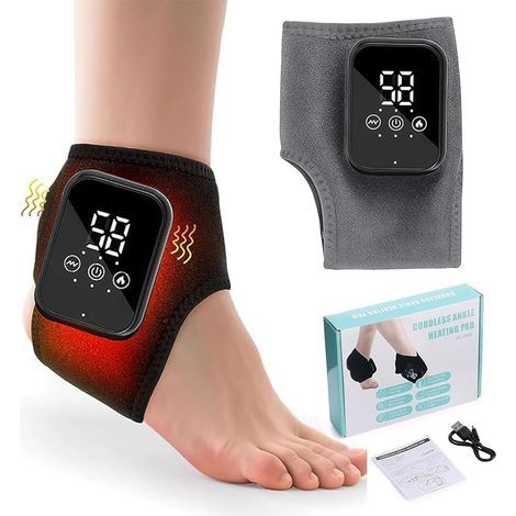 Appareil de massage électrique 3 en 1 pour pieds - Masseur de pieds sans fil avec 3 modes et 5 niveaux de chaleur - Coussin de massage chauffant pour pieds et talons pour hommes et femmes (1 pièce) (1/5)