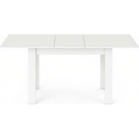 Ausziehbarer weißer Esstisch 180 x 80 x 75 cm aus MDF und Stahl MODENUIT (1/5)