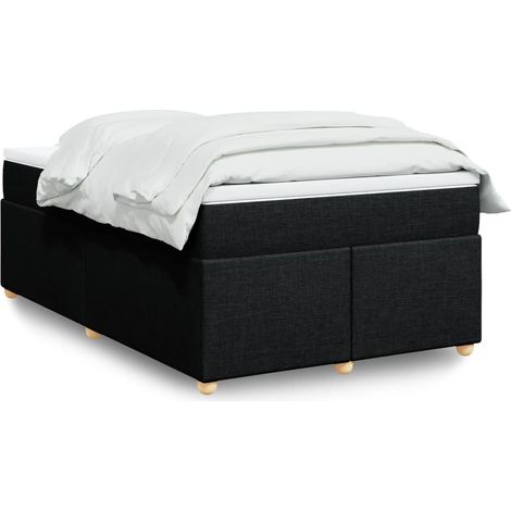 Boxspringbett mit Matratze Schwarz 120x190 cm Stoff