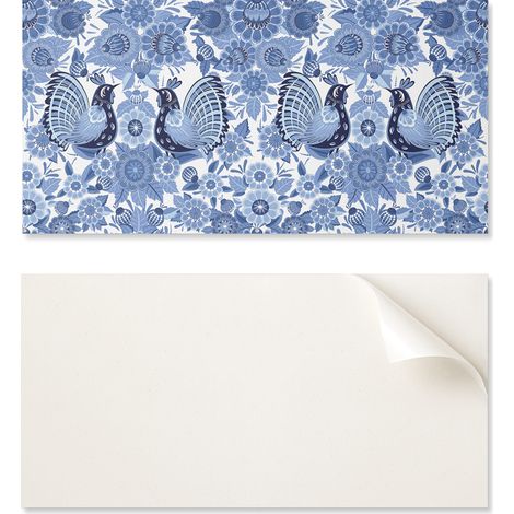 Revestimiento mural de vinilo autoadhesivo con gr谩ficos para cocina, 100x50 cm. Dise帽o con p谩jaros y flores.