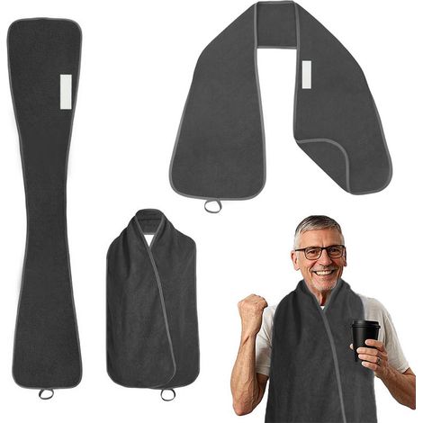 Lot de 3 bavoirs multifonctionnels et antitaches, adaptés aux personnes âgées — Receveur de repas / Tablier / Bavoir. Convient également aux adultes / Bavoir à langer — Gris. (1/4)