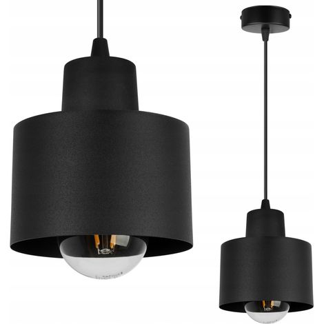 LÁMPARA DE TECHO MODERNA COLGANTE LÁMPARA LED NEGRA (1/5)