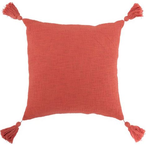 Coussin Déco à Pompons "Terwin" 45x45cm Rose (1/2)