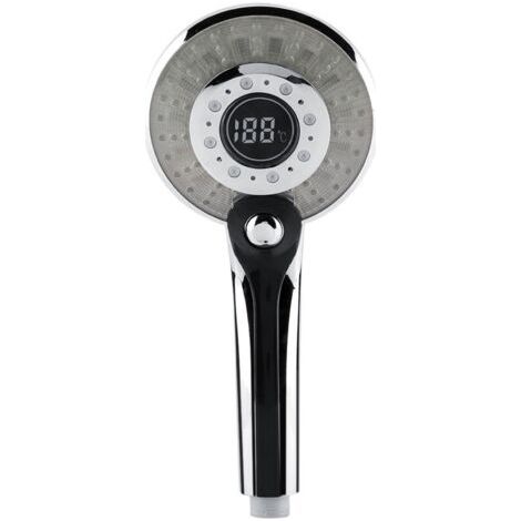 Pommeau de douche à main numérique – 3 modes de pulvérisation – Lumière LED de contrôle de température – Matériau ABS durable (1/5)