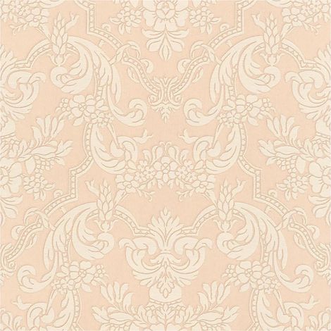 Ornate Damask Wallpaper Soft Pink Textured Paste The Wall Vinyl 10m Roll (1/4)