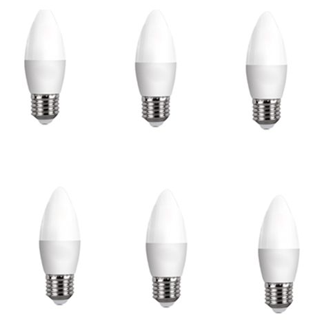 Lighting pack de 6 ampoules LED E14 format flamme, 5W, blanc chaud (1/2)