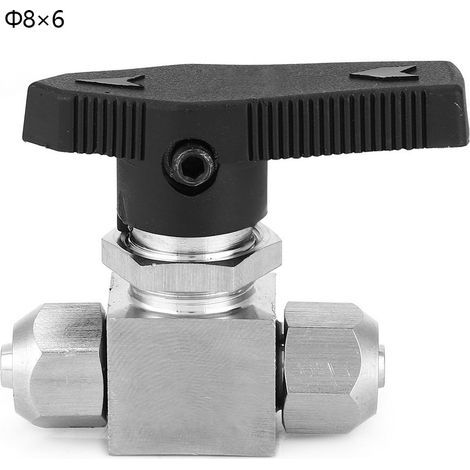 Kugelhahn aus Edelstahl 304, gerader Kugelhahn für Wasser-/Luftleitungen (8x6mm) (1/5)