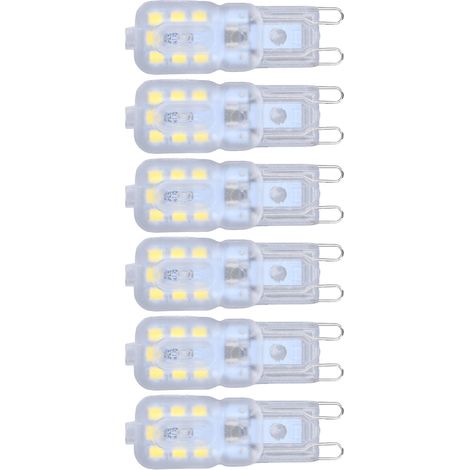 Ampoules G9 à intensité variable, protection des yeux, économie d'énergie, 14 LED, 3 W, pour lustres et lampes de table, lot de 6, lumière blanche, 110 V (1/5)