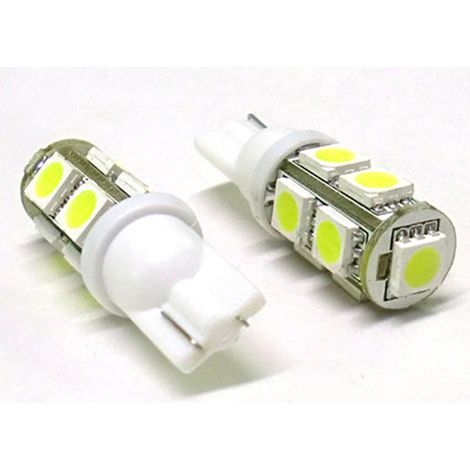 Lampada Led T10 W5W 9 Smd 5050 Bianco Luci Posizione 12V (1/3)