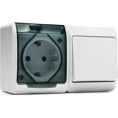 INTERRUTTORE E PRESA DA SUPERFICIE TT STAGNA IP54 - 16 A
