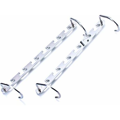 Lot de 2 crochets pliables multifonctionnels en métal blanc, en acier inoxydable, pour la maison (1/3)