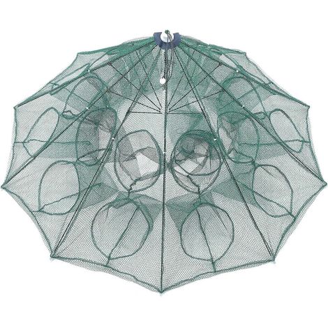 Épuisette à crabes portable en nylon en forme de parapluie, 94,5 x 94,5 x 55 cm, 1 ensemble. (1/5)