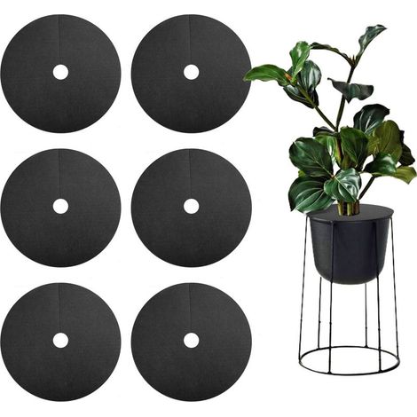 [Protecteur Anti-Mauvaises Herbes Arboricole] Arboricole Éco-Protecteur [Dimension: D30/40/50/60cm] [Matériau: Tissé Non-Tissé Perméable Noir] Paquet 6 Pièces (1/5)