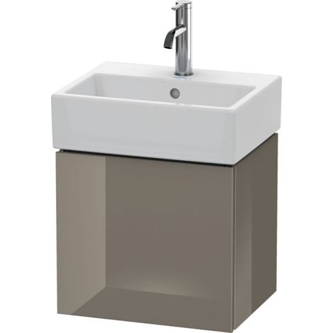 Mueble bajo lavabo L-CUBE 400x434x341mm apertura izquierda franela gris brillante (1/5)