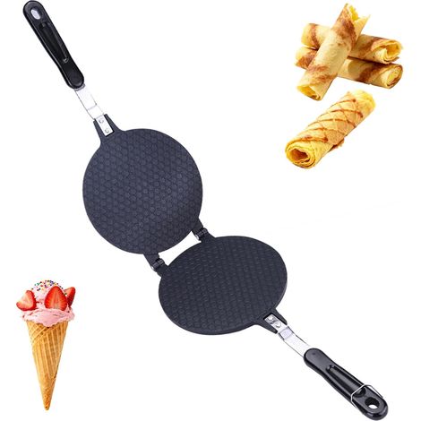 Appareil à Gaufre, Moule en Alliage d'Aluminium Antiadhésif pour Cornets de Glace, Rouleaux d'Œufs, Cônes de Gaufres, pour Cuisines Domestiques et Restaurants (1/5)