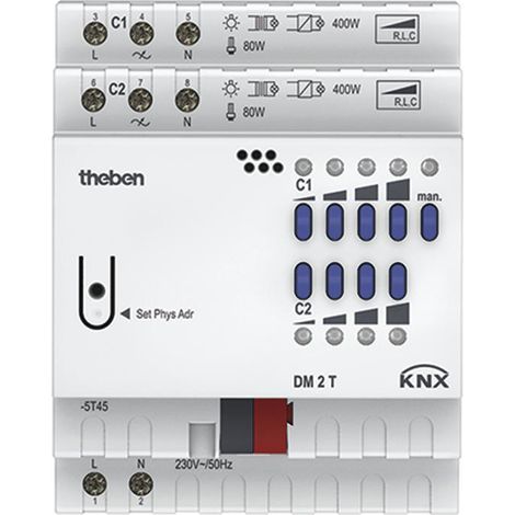 Variador Theben KNX UNIVERSALDIMMAKTOR 2F.DM2T control iluminación domótica