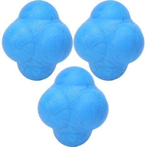 Sechseckiger Rückprallball, 3 Stück, TPR, Koordination, Reflexübungen, Sport, Fitnesstraining, blau (1/5)