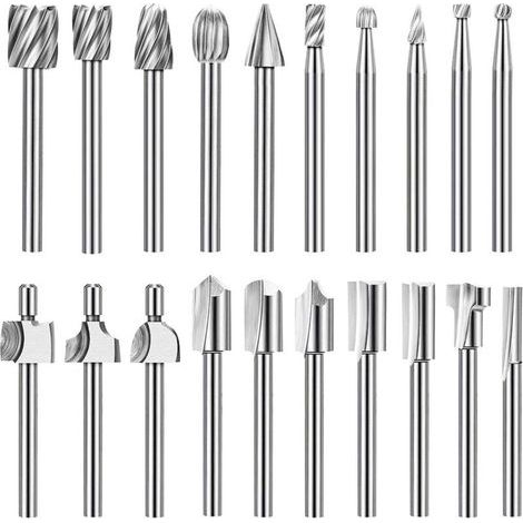 Jeu de Mèches de Gravure en Carbure HSS - 10pcs, Outils Rotatifs, Bricolage Bois Sculpture Perçage Gravure (1/5)