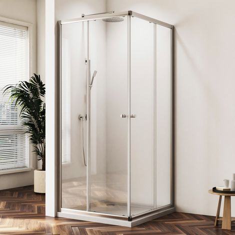 Duschkabine 100x80cm Eckeinstieg Schiebetür Eckdusche Duschabtrennung Eckeinstieg Dusche Duschtüren Höhe 185cm