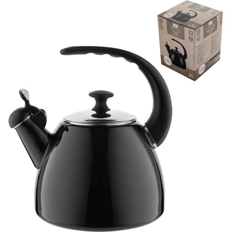 Emaillierter Wasserkocher 2,2 l Aperto glatt schwarz (1/5)