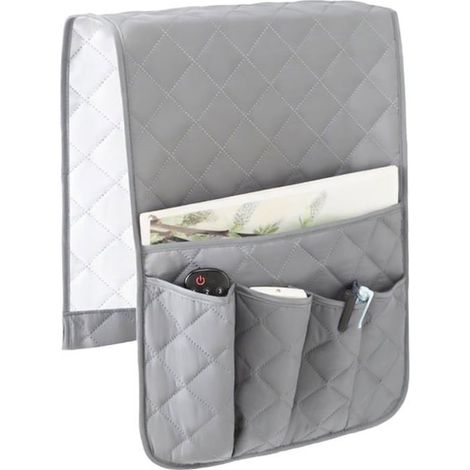 Sac de Rangement avec 5 Poches pour Accoudoir de Canapé et Fauteuil Inclinable Étanche Organiseur à Suspendre pour Accoudoir (Gris) (1/4)