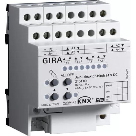 Gira Jal.aktor 4f DC 24 V Hand KNX REG 215400 (1/2)