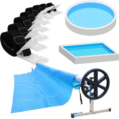 5,7M Pool Aufrollvorrichtung fahrbar Aufroller Stange Poolabdeckung Solarfolie