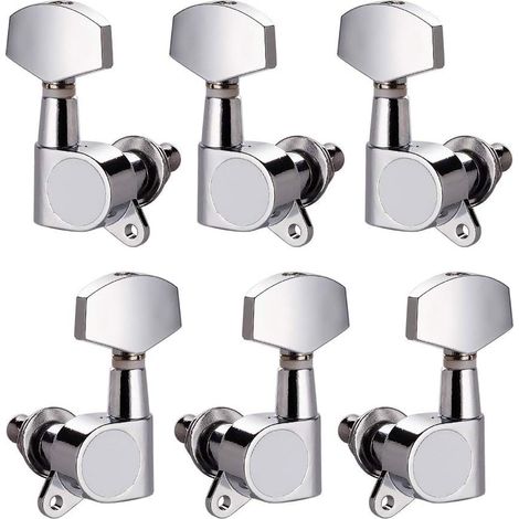 Lot de 6 clés à molette pour accordeurs à tête fermée, pièces de rechange pour guitare acoustique et électrique 3L3R (1/4)