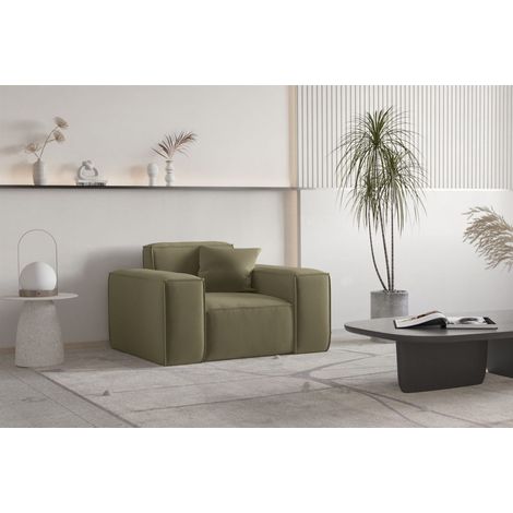 Sessel Designersessel CELES PREMIUM in Stoff Opera Velvet Olivgrün (1/3)