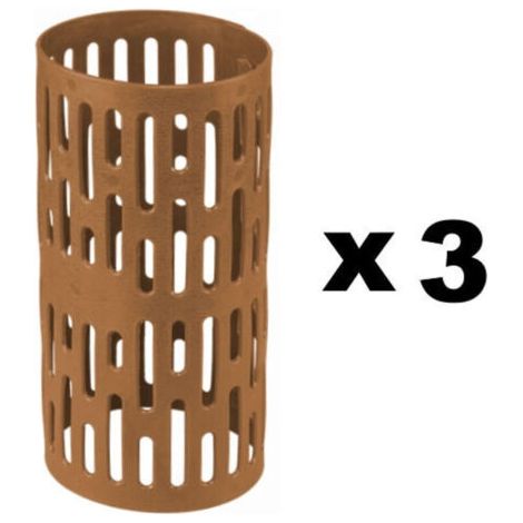 Juego de 3 fundas protectoras marrones para troncos de árboles.
