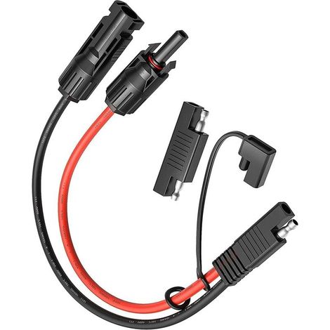 Adaptateur MC4 vers SAE pour panneau solaire à adaptateur SAE 10 AWG - Kit de chargement pour batterie de panneau solaire Rv 50 cm-LIAIKI (1/5)