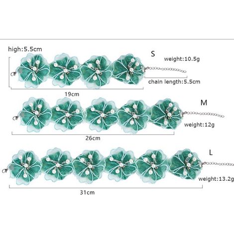 Collier en dentelle pour chien ou chat, motif floral, adorable ornement de cou pour chiot avec fermoir mousqueton (Vert S)