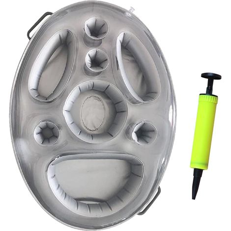 Plateau Flottant Piscine, Flottant Bar pour Piscine, Bar Gonflable Porte-gobelet Gonflable Flottant, Porte-Gobelet Gonflable 2 en 1, avec 8 Compartiments, pour Piscine de Grande Capacité (1/5)