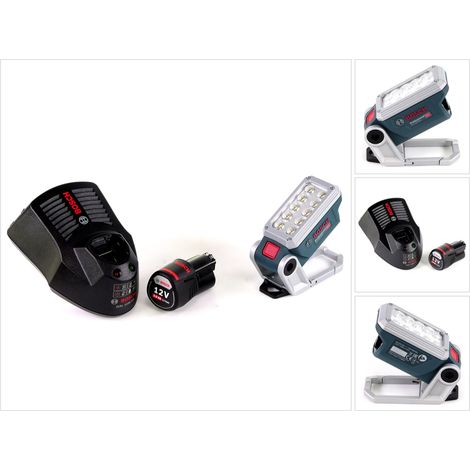 Bosch Akku Lampe GLI 12V-330 DeciLED + 1 x 3,0 Ah Akku + Ladegerät