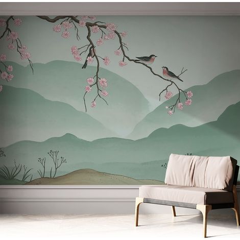 Papier peint autocollant adhésif avec imprimé motifs uniques apparence moderne Sérénade japonaise 312x219 cm (1/5)