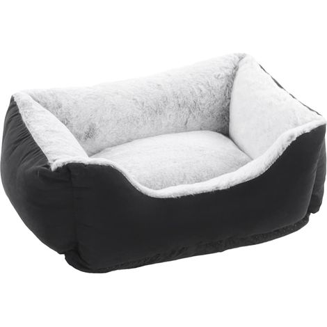 Lit pour Chien Chat Noir - Panier pour Chien Chat - 50x40x20cm - Lavable - Fond Anti-dérapant - Lieu de Couchage Doux et Confortable (1/4)