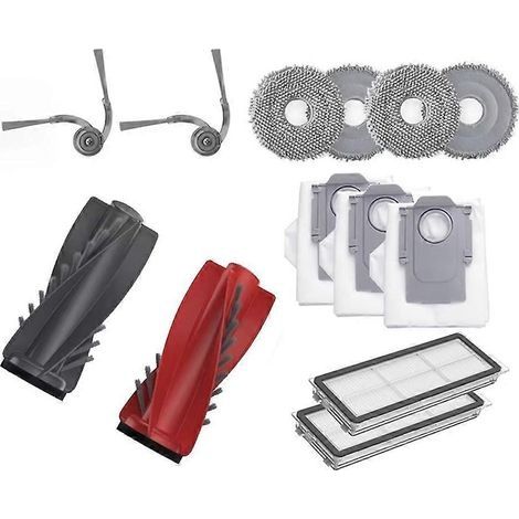 Accessoires pour aspirateur robot Roborock Qrevo Curv : brosse principale, chiffon de nettoyage, filtre HEPA, sac à poussière, pièces de rechange. (1/5)