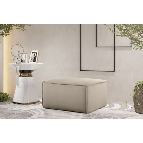 Polsterhocker Designerhocker CELES PREMIUM 65x65 cm Stoff Opera Velvet Beige (1/3)