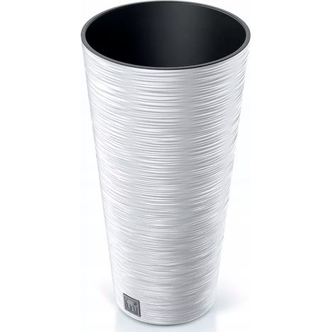 Pot de fleurs rond avec reserve d´eau 15 L blanc - FURU
