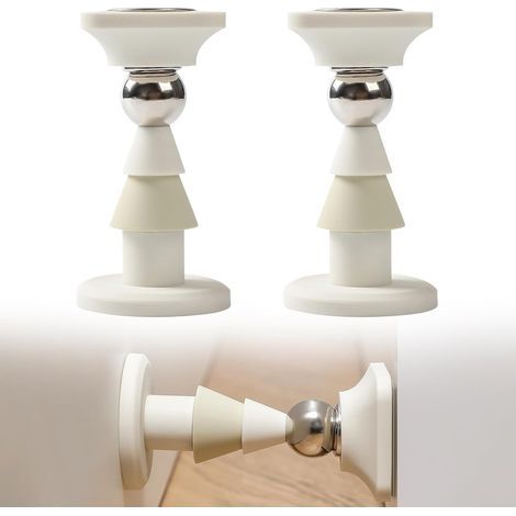 Two-part magnetic door stop, Christmas tree shaped door stop with anti-collision function, no drilling required (1/5)