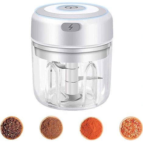 Mini robot culinaire électrique, hachoir à ail électrique, mini robot culinaire, hachoir à légumes électrique (250 ml) (1/4)