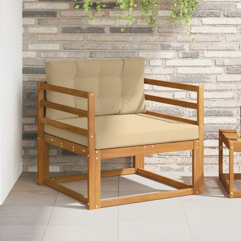 Outdoor Mittelsofa Massivholz Akazie Natur