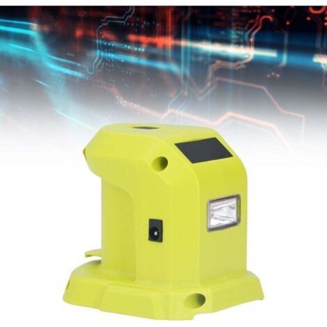 Adaptateur convertisseur de batterie lithium-ion, deux ports USB avec voyants LED pour Ryobi P743 18 V 14,4 V (1/4)