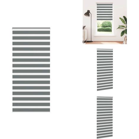 Zebrarollo Dunkelgrau 100x230 cm Stoffbreite 95,9 cm Polyester - Zebra-Jalousie - Zebra-Jalousien - Zebra-Rollo - Doppelrollo (1/5)