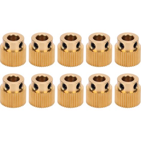 10 pignons d'extrusion en laiton 40 dents pour imprimante 3D, roue d'entraînement d'alimentation, lot de 10 (1/5)