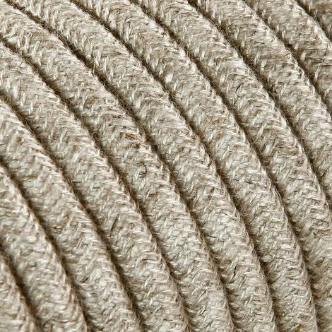 Fil Électrique Lin Chiné Blanc 2x0,75mm² - Câble Électrique Textile de Qualité