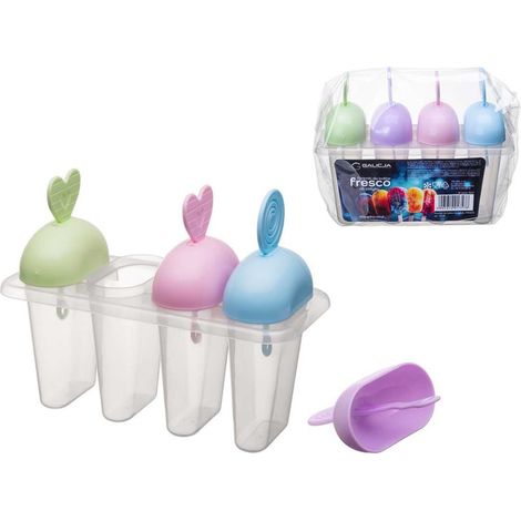 Molde para paletas Fresco para 4 palitos de paleta de colores pastel. (1/4)