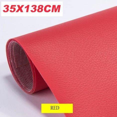 Rouge - Autocollant Auto-adhésif Pour Réparation Du Cuir, 50x138, Pour Siège De Voiture, Canapé, Réparation D (1/4)