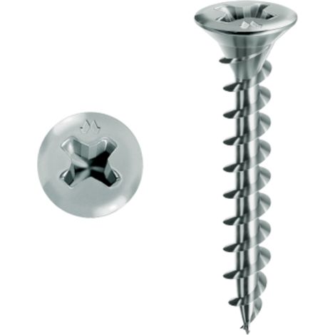 MUSTAD Vite Framex per PVC - Testa svasata ridotta Philips - Ø4,3x30 mm - Confezione da 1000 - Cromatura - SP436A430300C8C