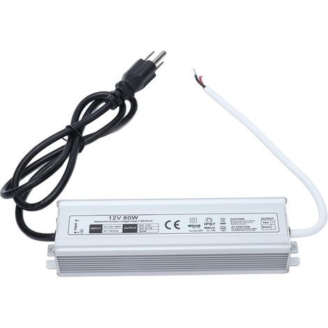 Alimentation LED étanche IP67, rendement élevé, protection multiple, sécurité stable, entrée AC 100-265V, sortie 12V, prise US, bloc d'alimentation pour bande lumineuse. (1/5)